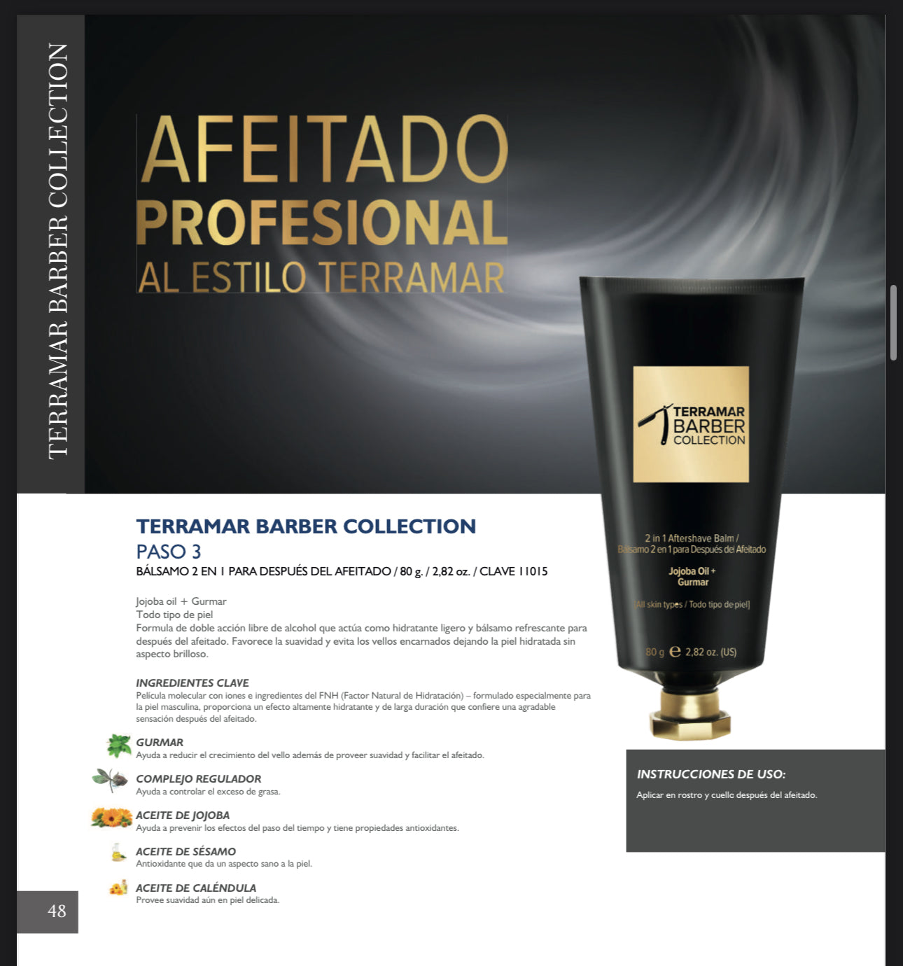 Barber Collection Paso 3 – Bálsamo 2 en 1 Para Después del Afeitado de Terramar
