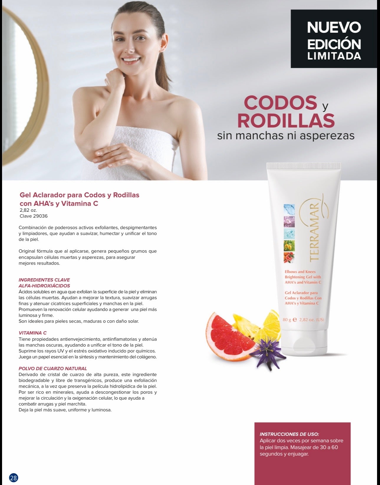Gel Aclarador para Codos y Rodillas con AHA’s y Vitamina C | Terramar