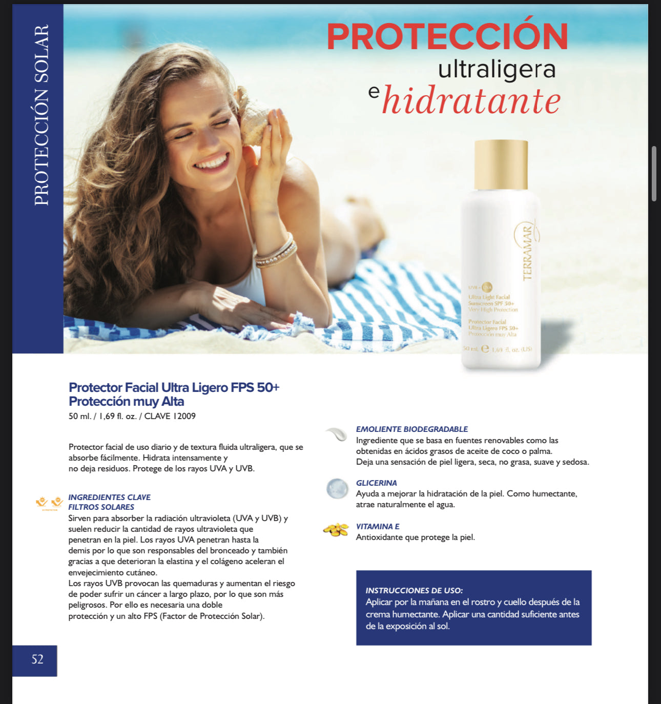Protector Facial Ultra Ligero FPS 50+ de Terramar