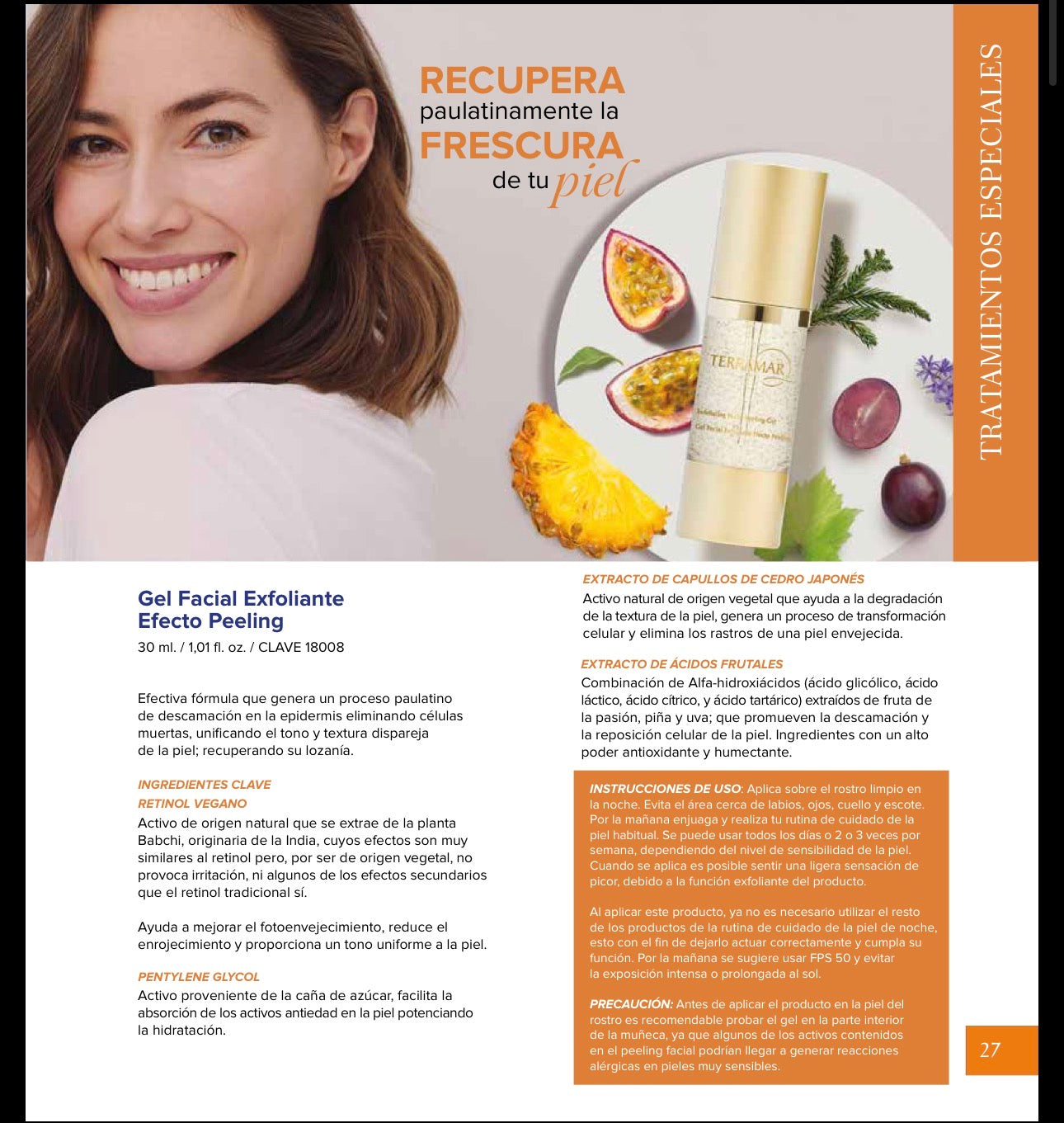 Gel Facial Exfoliante Efecto Peeling
