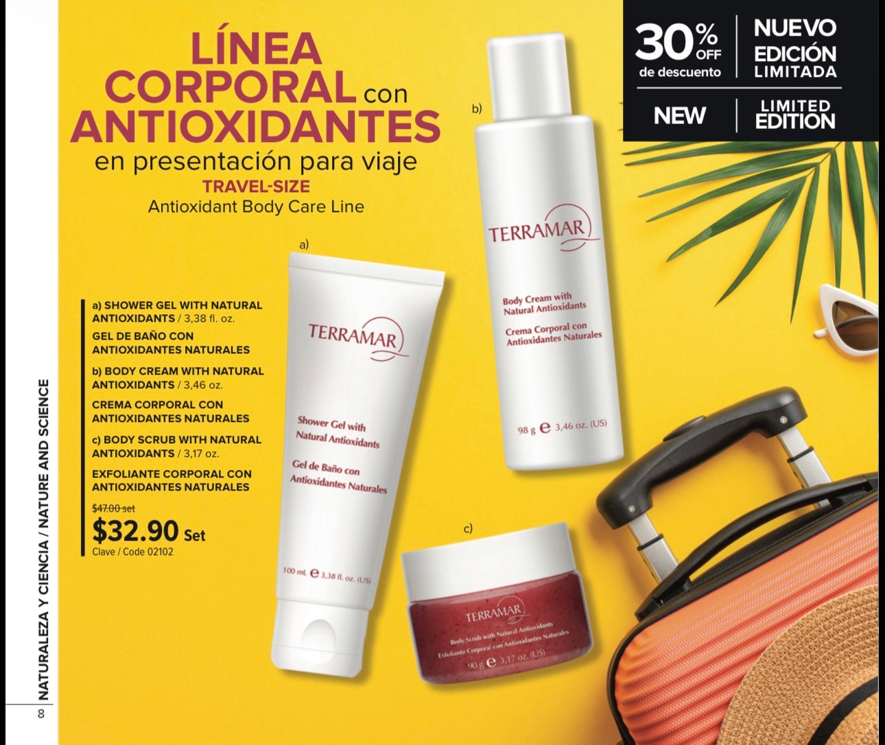 Kit Travel Size Línea Corporal con Antioxidantes Naturales | Terramar