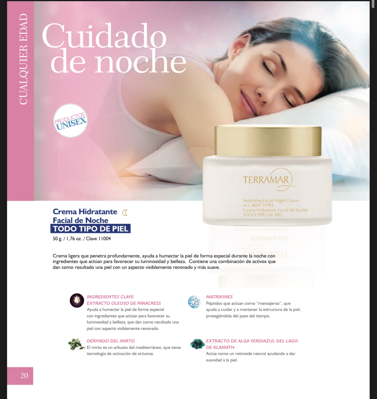Crema Hidratante Facial de Noche para Todo Tipo de Piel