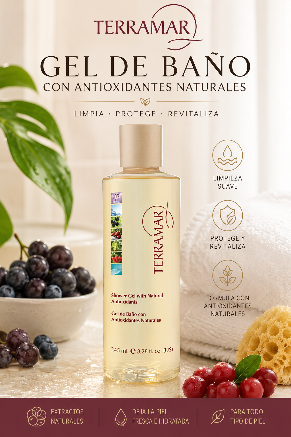 Gel de Baño con Antioxidantes Naturales | Terramar