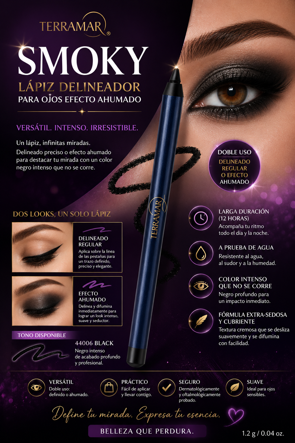 Lápiz Delineador para Ojos Smoky – Black | Terramar