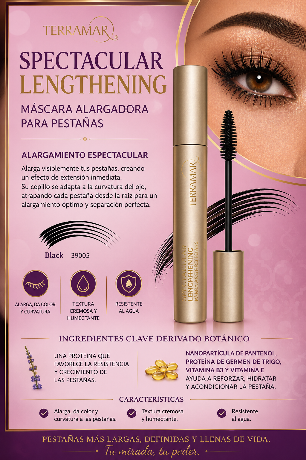Máscara Alargadora para Pestañas Spectacular Lengthening – Black | Terramar