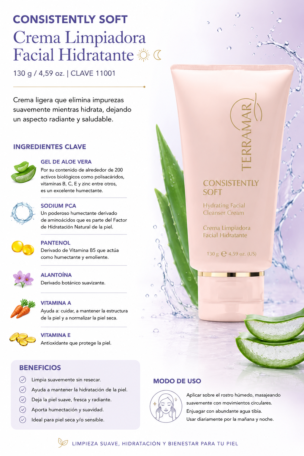 CONSISTENTLY SOFT – Crema Limpiadora Facial Hidratante