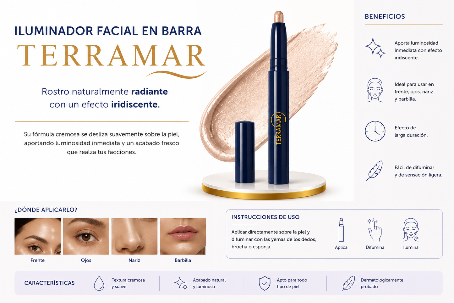 Iluminador Facial en Barra | Terramar