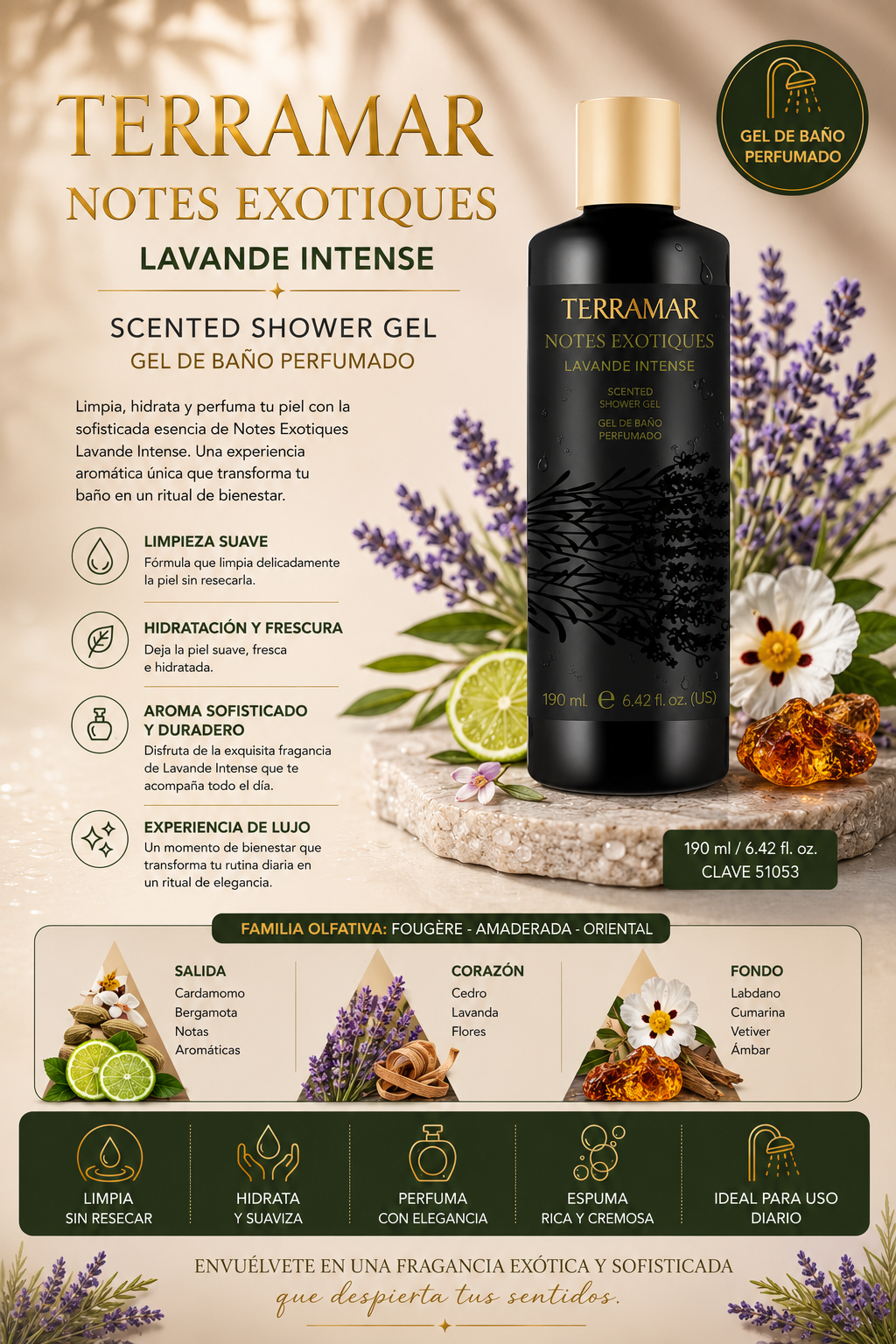 Gel de Baño Perfumado Notes Exotiques Lavande Intense | Terramar