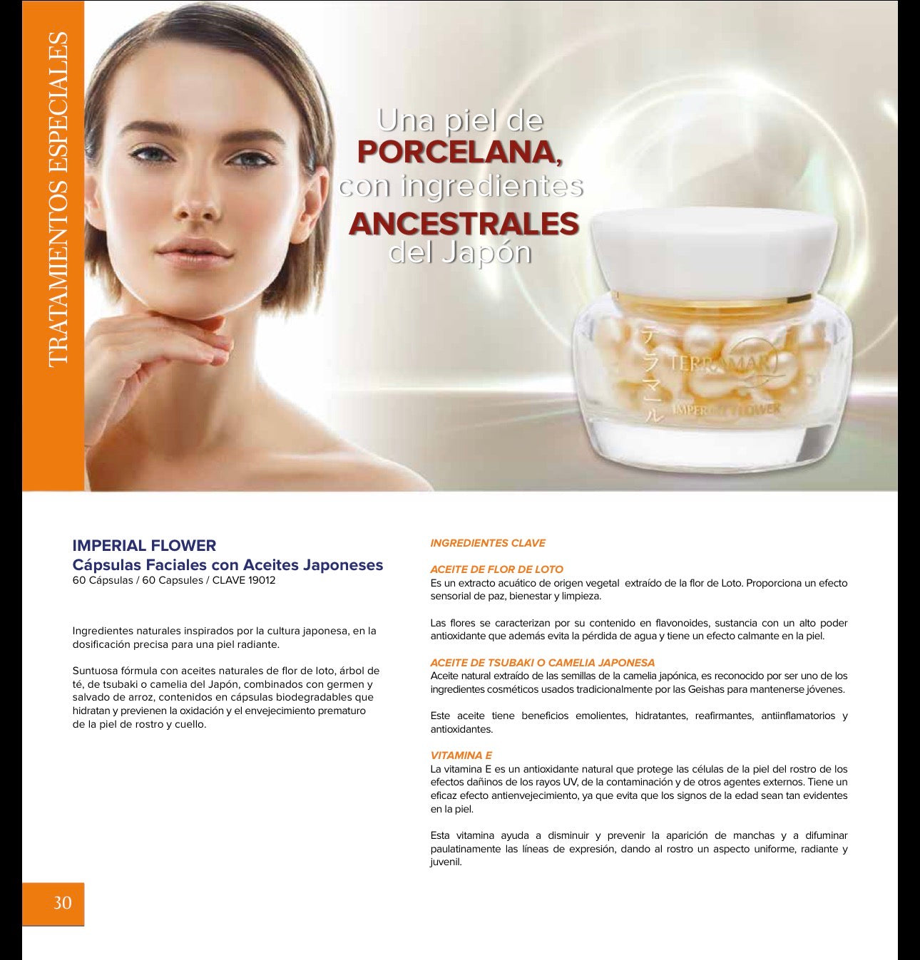 IMPERIAL FLOWER Cápsulas Faciales con Aceites Japoneses - 60 capsulas