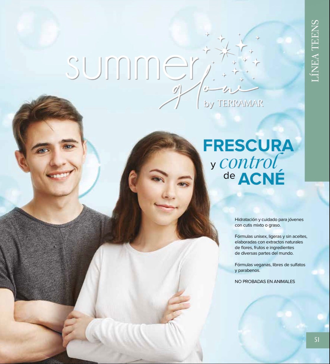 Summer Glow Espuma Limpiadora Control de Grasa Limpieza y Equilibrio de Terramar - Paso 1