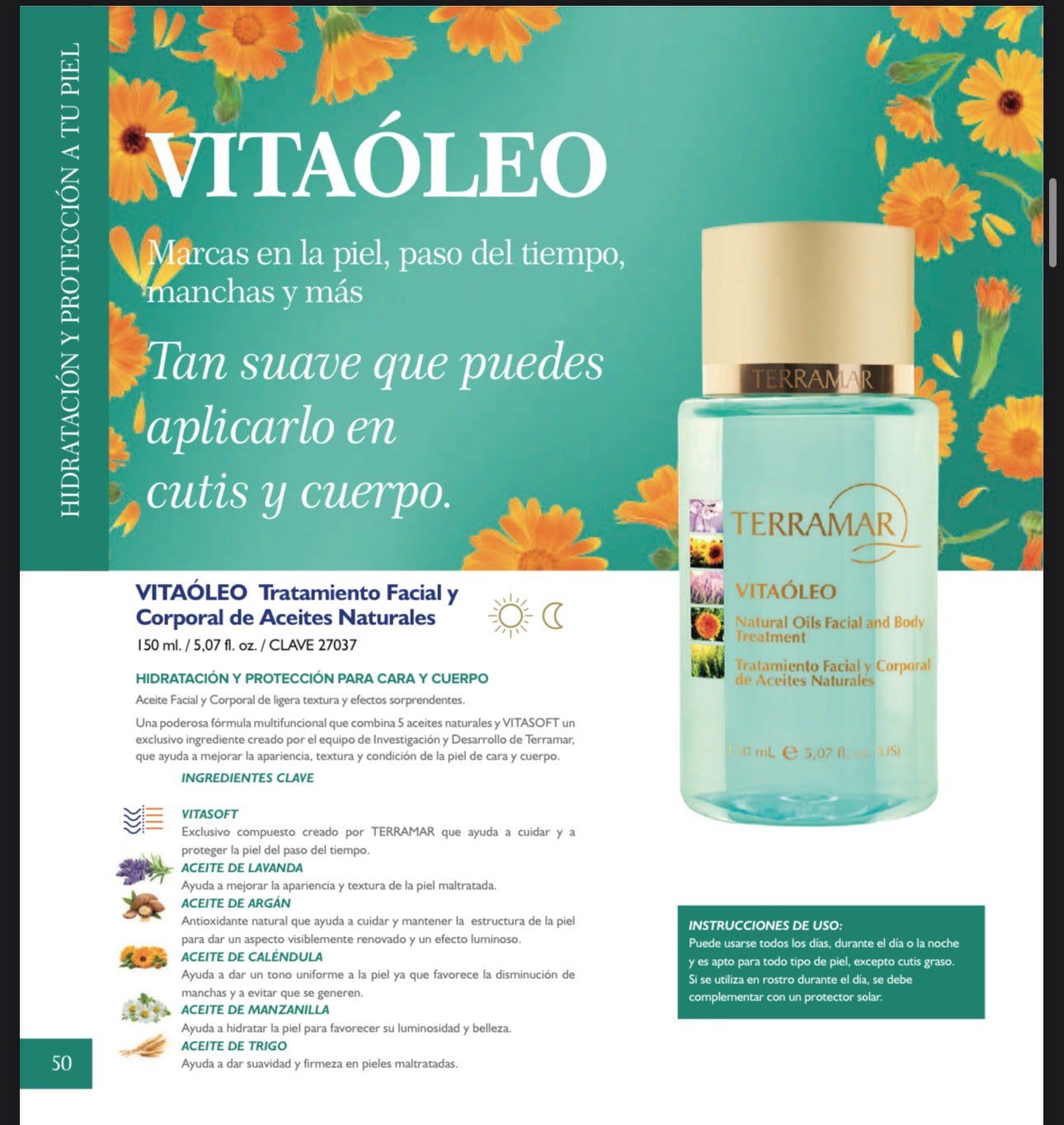 VITAÓLEO Tratamiento Facial y Corporal de Aceites Naturales