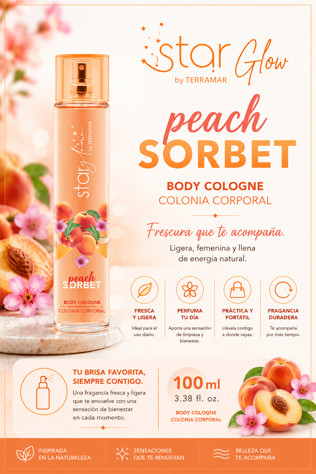 Star Glow Peach Sorbet by Terramar | Colonia Corporal