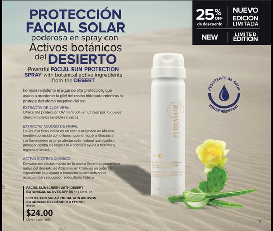 Protector Solar Facial con Activos Botánicos del Desierto SPF 50+