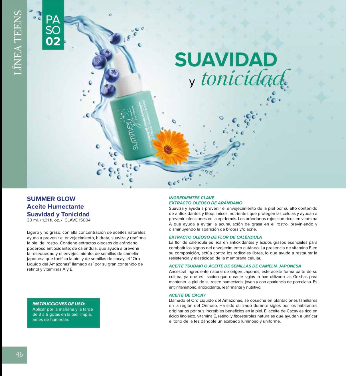 Summer Glow Aceite Humectante Suavidad y Tonicidad de Terramar - Paso 2