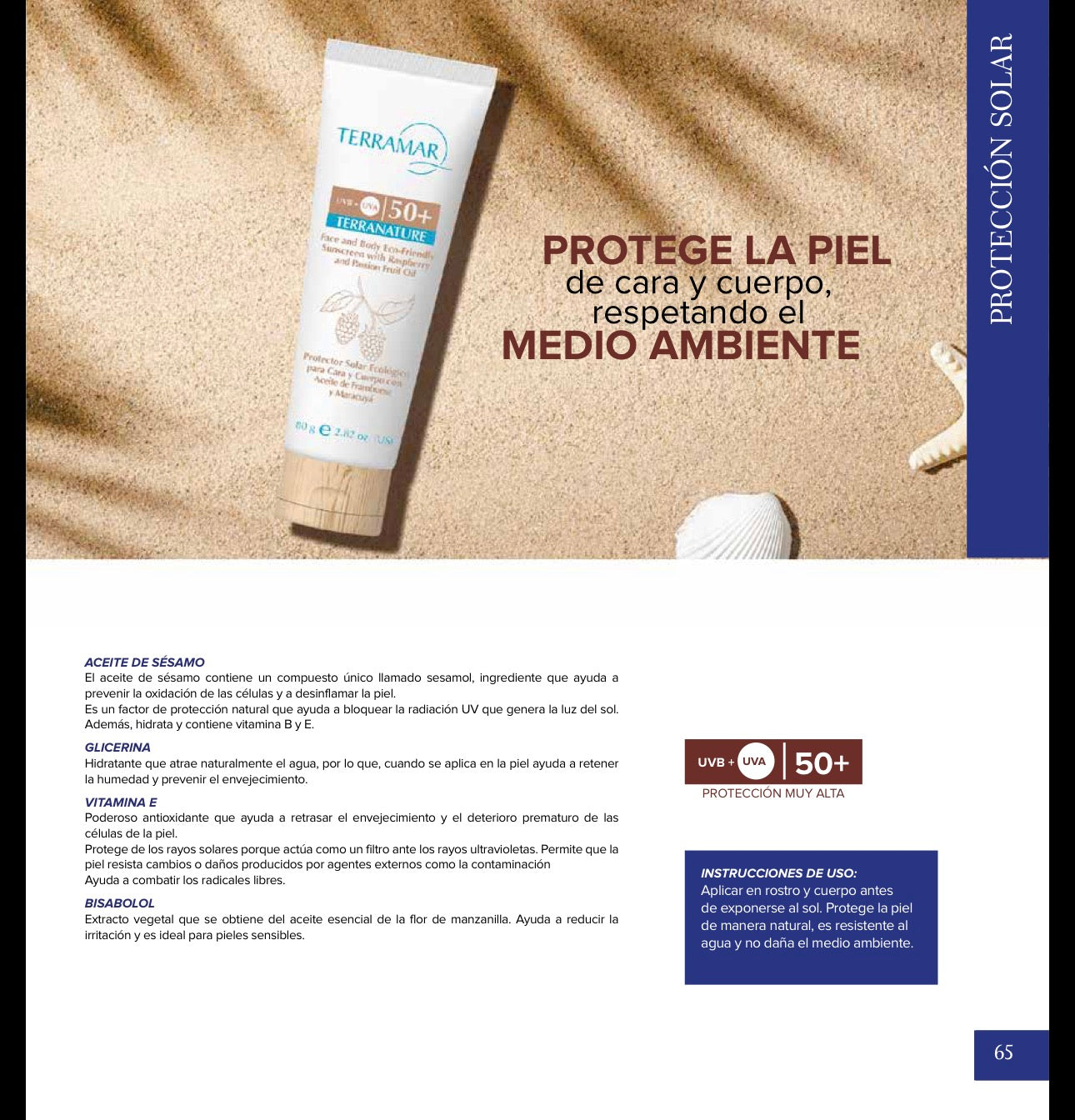 TERRANATURE Protector Solar Ecológico Cara y Cuerpo SPF 50+ de Terramar