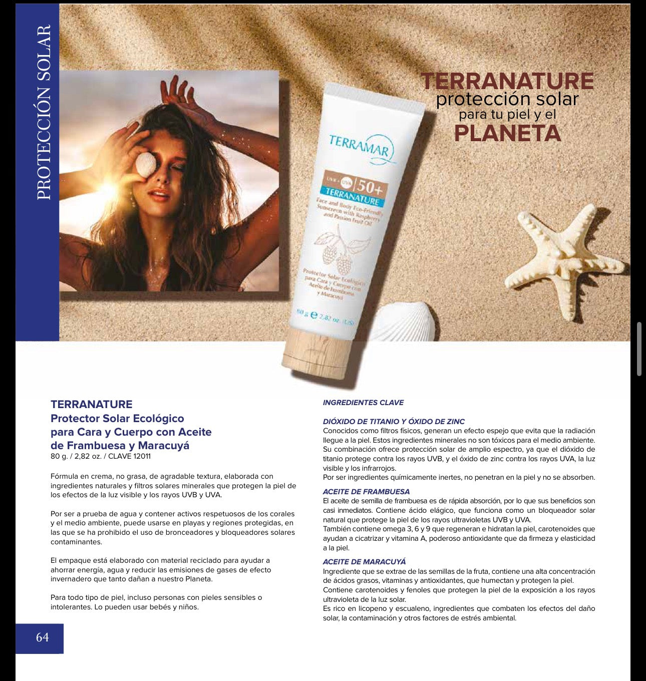 TERRANATURE Protector Solar Ecológico Cara y Cuerpo SPF 50+ de Terramar