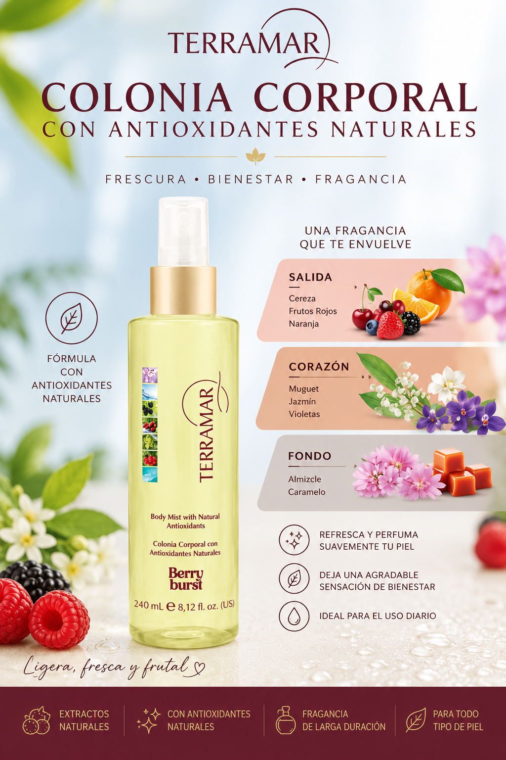 Colonia Corporal con Antioxidantes Naturales Berry Burst | Terramar