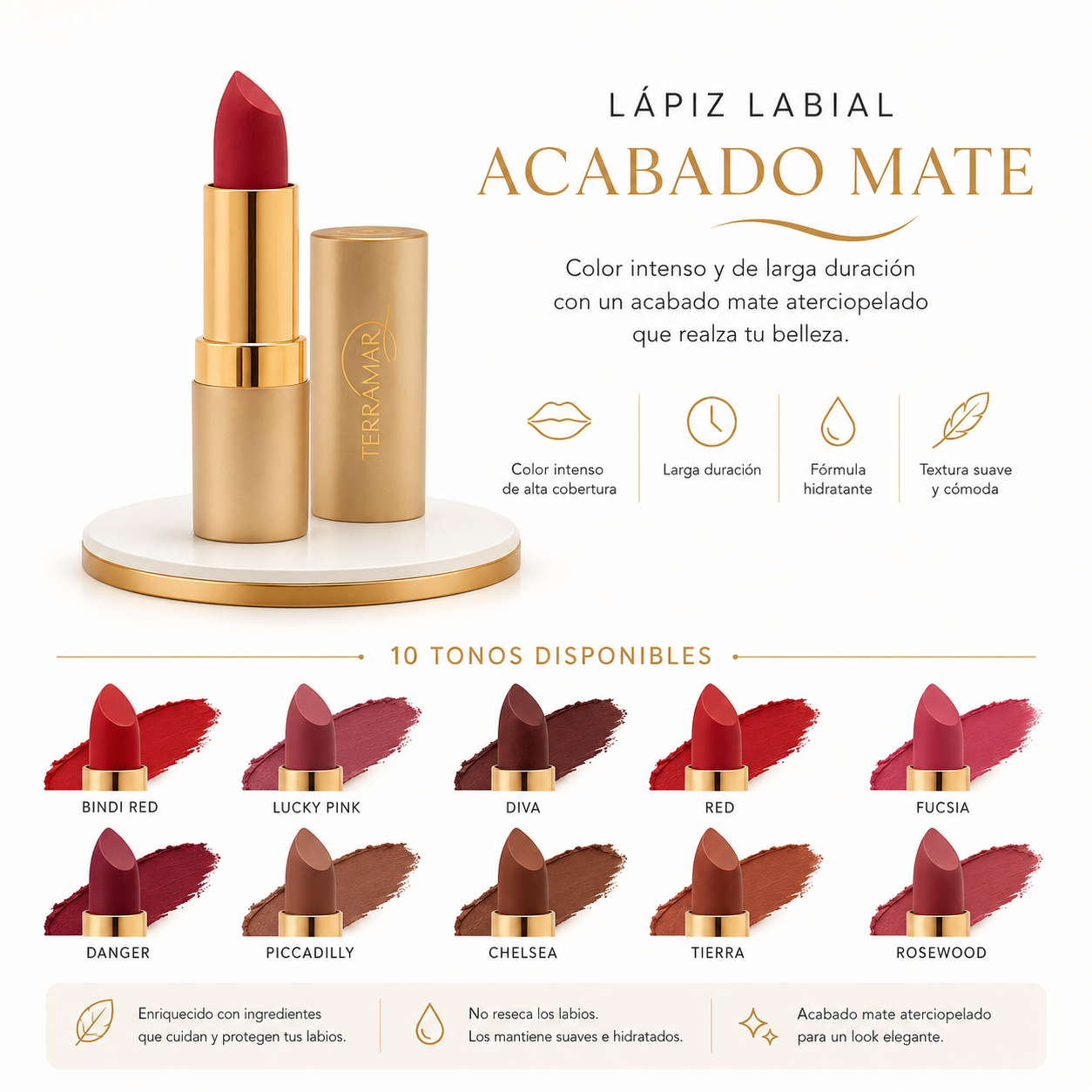 Lápiz Labial Acabado Mate | Terramar