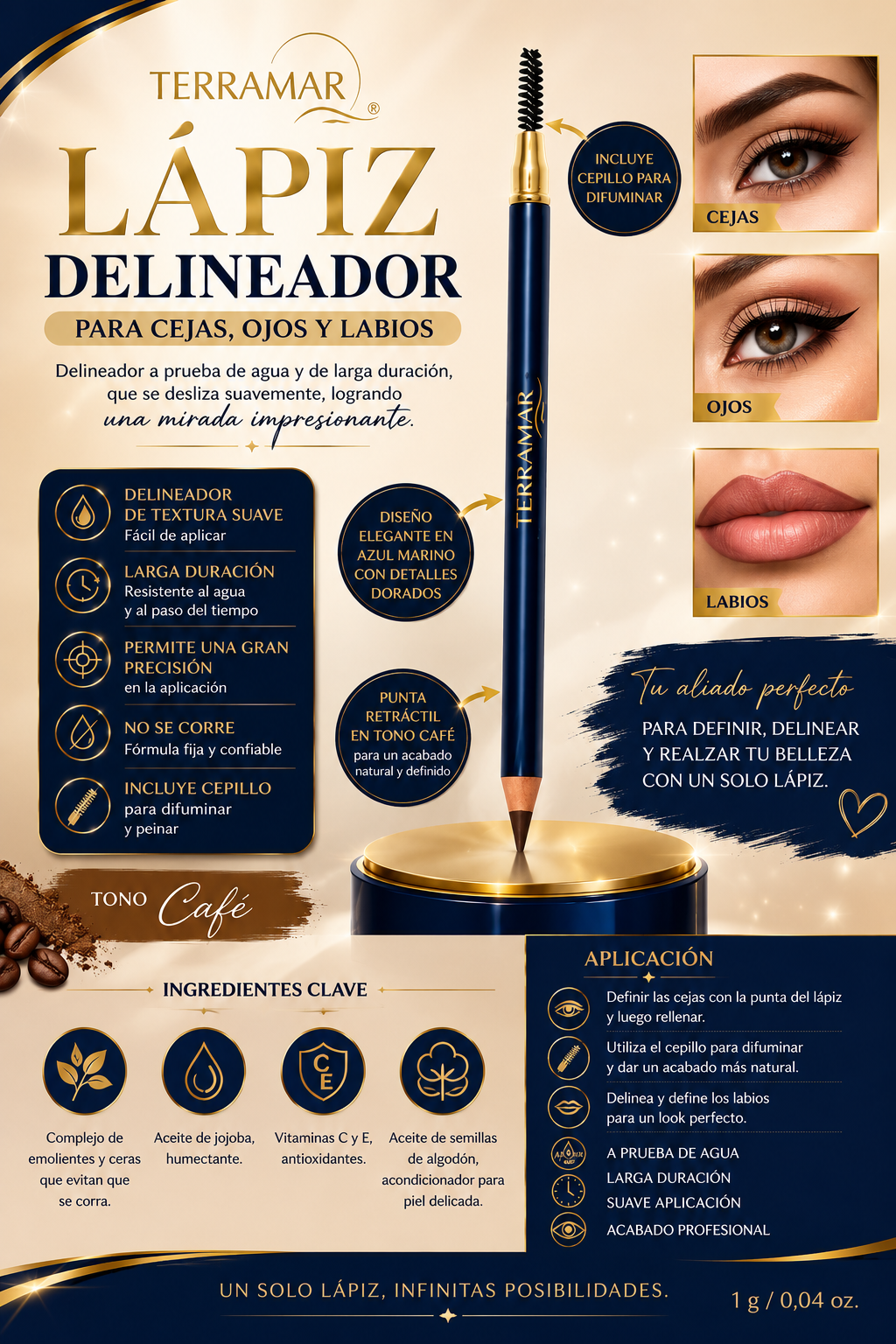 Lápiz Delineador 3 en 1 | Terramar