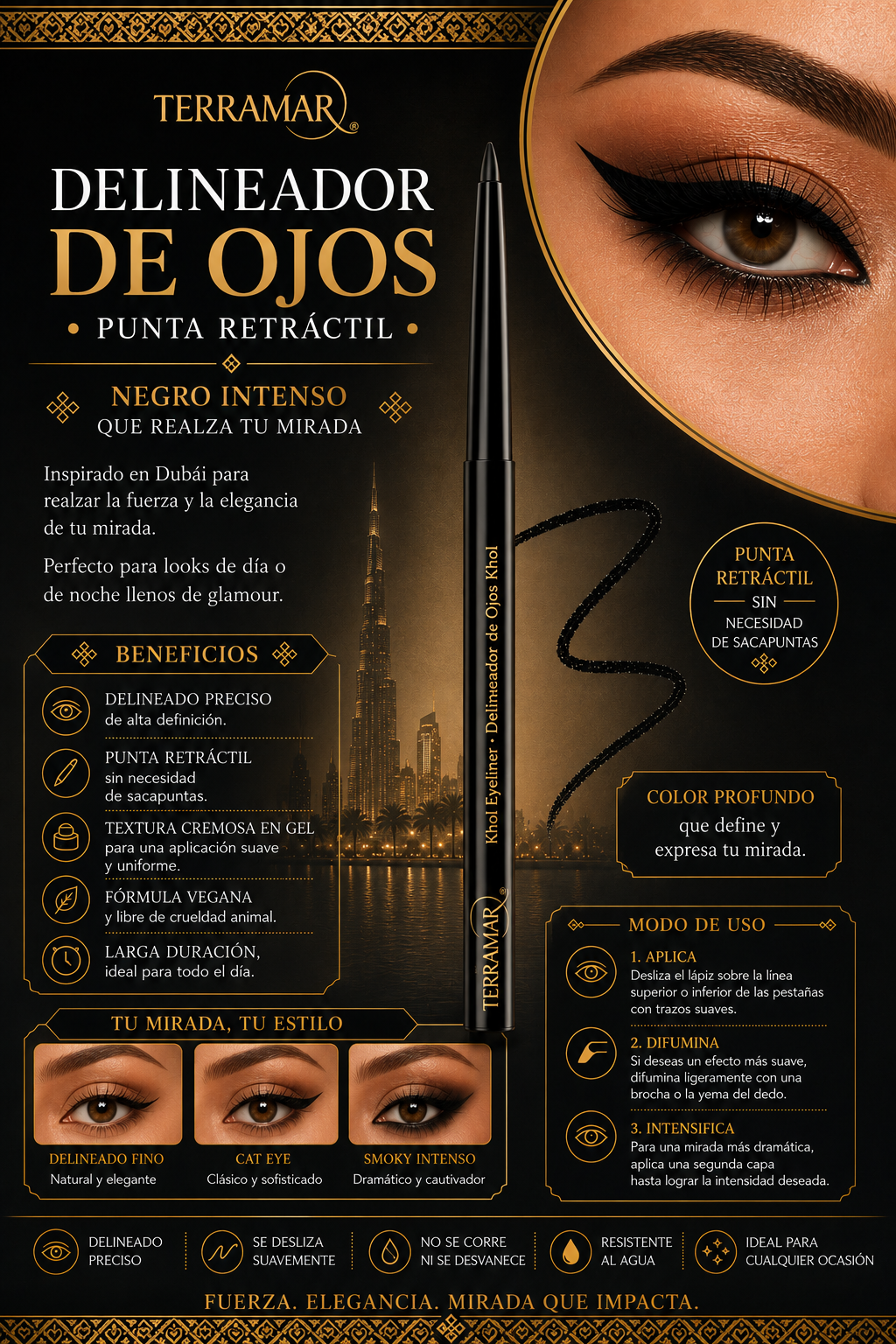 Delineador de Ojos Kohl – Black | Terramar