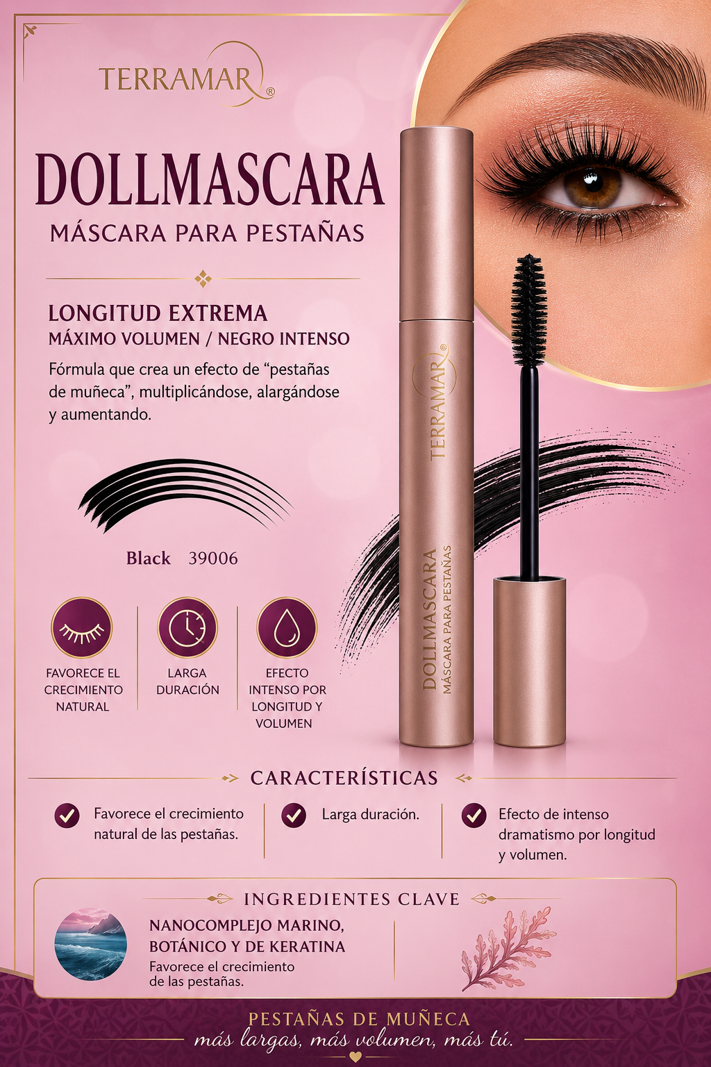 DollMascara Máscara para Pestañas – Black | Terramar