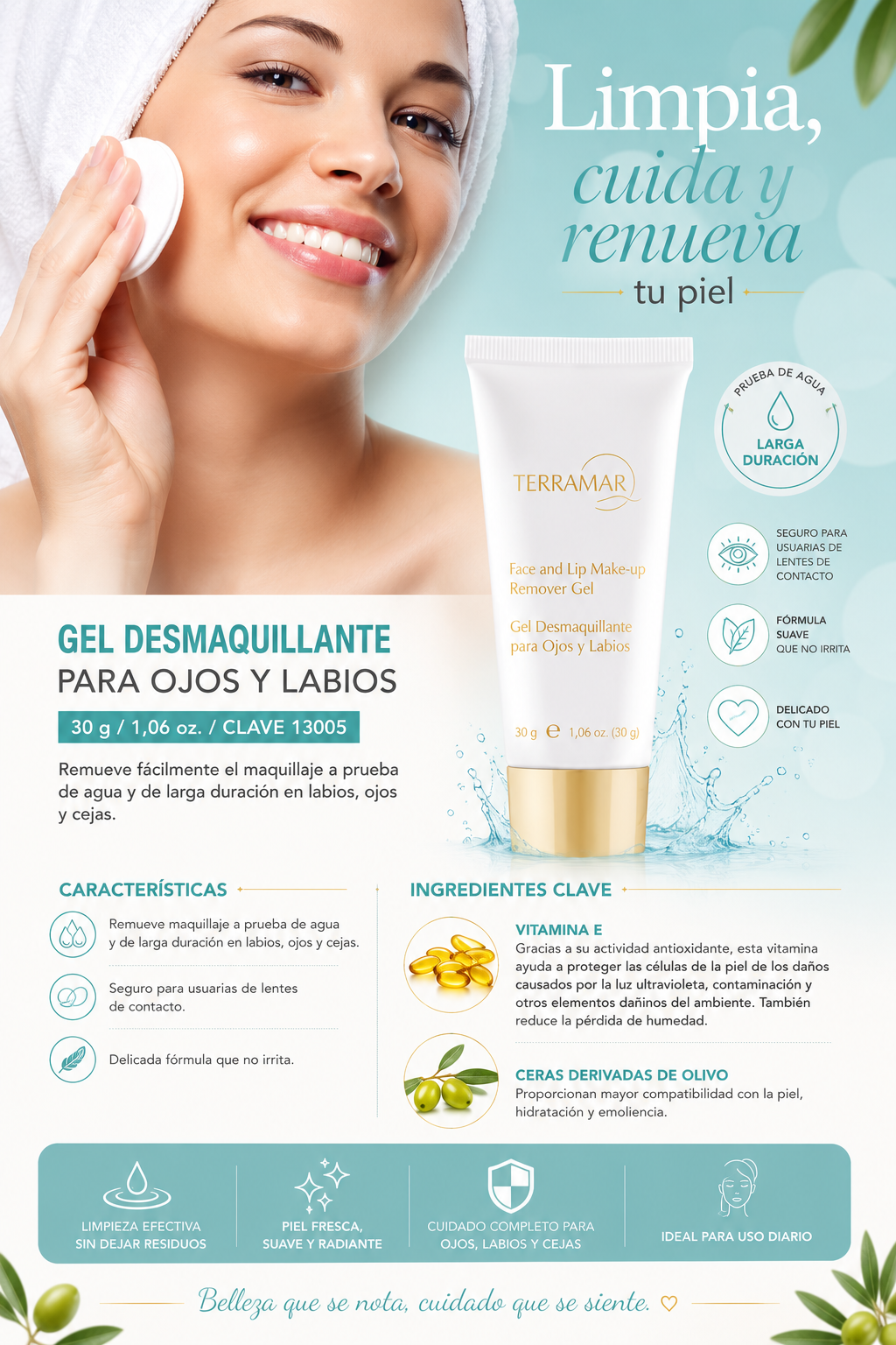 Gel Desmaquillante para Ojos y Labios | Terramar