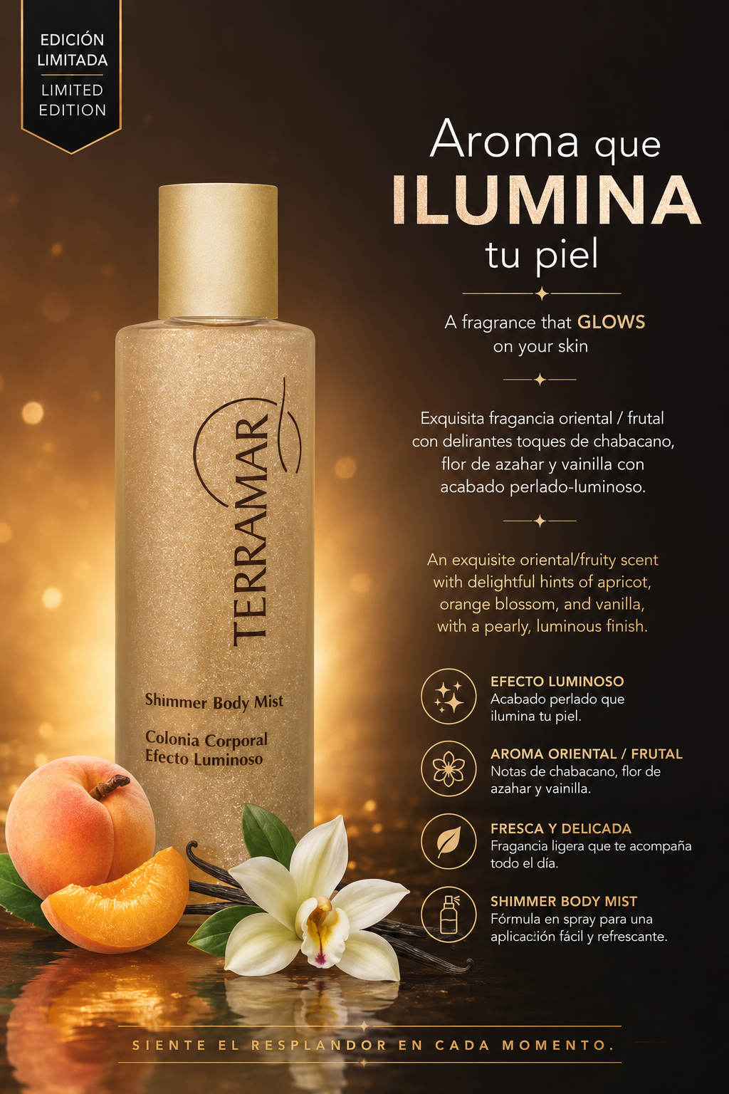 Shimmer Body Mist | Colonia Corporal con Efecto Luminoso | Terramar