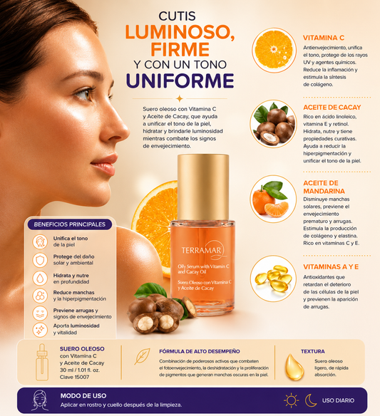 Suero Oleoso con Vitamina C y Aceite de Cacay