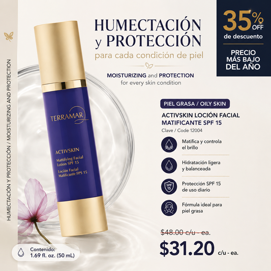 Loción Facial Matificante
FPS 15 - Para piel grasa